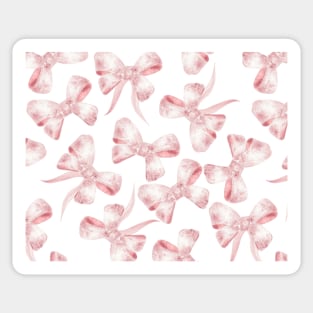 Pink Ribbons and Bows Pattern Sticker